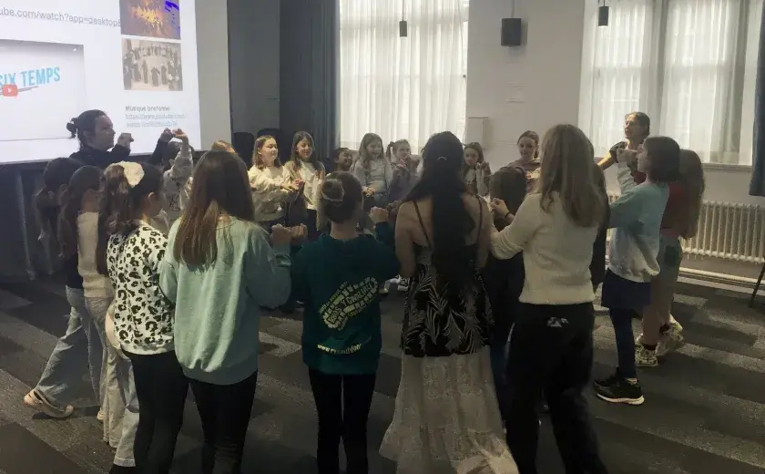 Year 5 and 6 pupils dancing