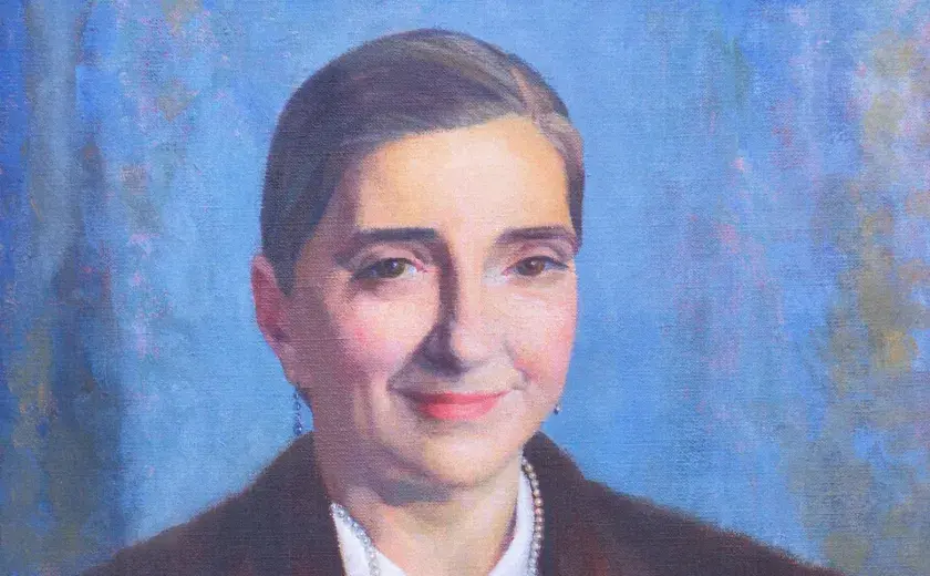 Portrait of Diana Beck painted by alumna Phyllis Brown