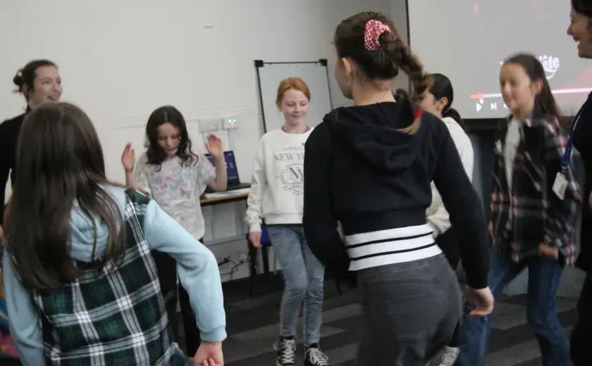 Year 5 and 6 pupils dancing