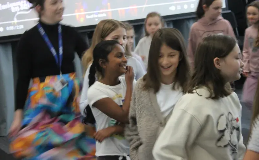 Year 5 and 6 pupils dancing