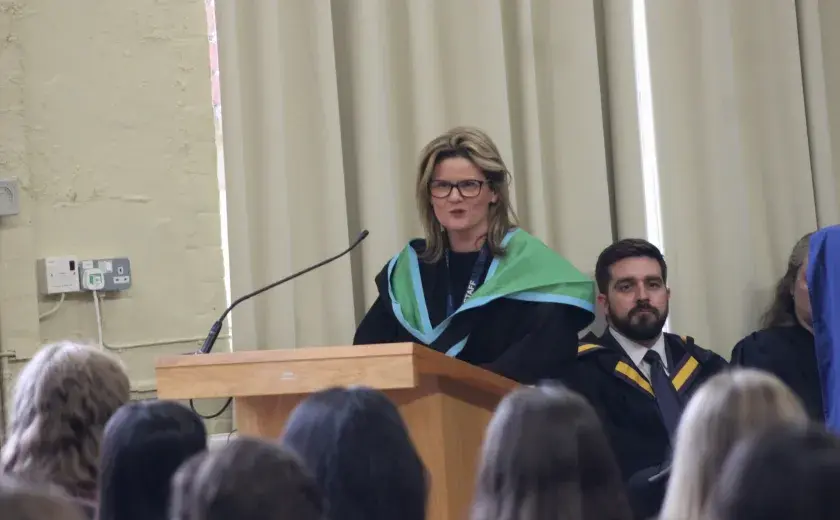 Headmistress Joanne Keville giving her Headmistress' Address