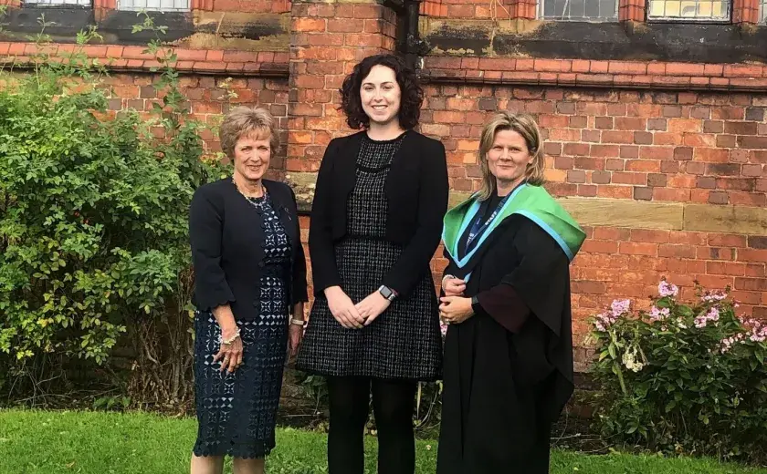 Headmistress Joanne Keville, Alumna Dr Elizabeth Sutton, and Chair Kirsty Whiteley