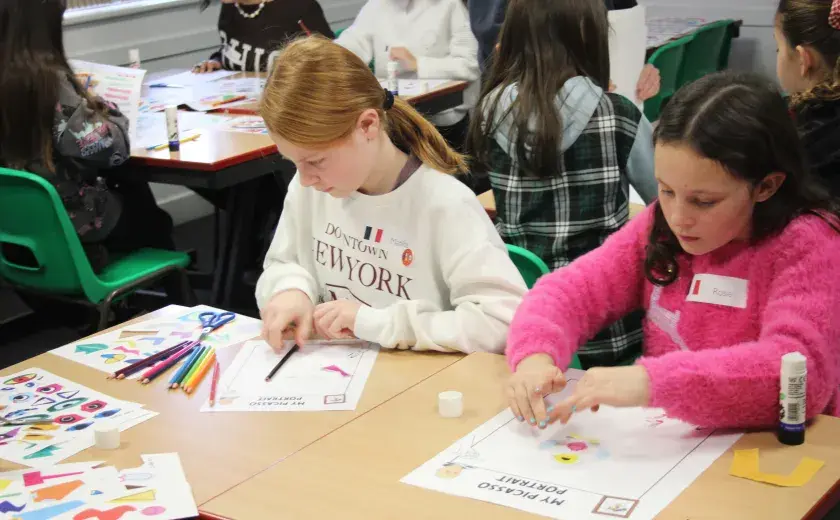 Year 5 and 6 pupils drawing